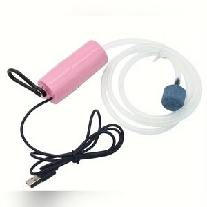 Pink USB-Powered Aquarium Air Pump
